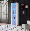 Vitrine, 55x38x166 cm, weiße Hochglanz-Vitrine mit 3 Glasablagen & App-LED Bild 3