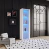 Vitrine, 55x38x166 cm, weiße Hochglanz-Vitrine mit 3 Glasablagen & App-LED Bild 2