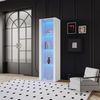 Vitrine, 55x38x166 cm, weiße Hochglanz-Vitrine mit 3 Glasablagen & App-LED Bild 5