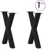 vidaXL Esstischbeine X-Form 2 Stk. Schwarz 50x(72-73) cm Stahl 4012968 Bild 3