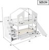 Hausförmiges Etagenbett 90×200 mit Rutsche, Aufbewahrungsleiter, Regalfächern und Schubladen – Kinderbett für Spiel & Schlaf Bild 5