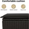vidaXL Garten Essgruppe 7tlg. Schwarz Poly Rattan, Tisch Glasplatte, 6 Stühle Bild 5