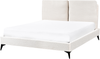 Bett mit Lattenrost Bouclé MELLE 140 x 200 cm Cremeweiß Bild 4