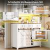 Hochschrank Küchenbuffet weiß mit LED-Beleuchtung & Musik-Sync, 105x38,4x180 cm Bild 5