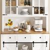 Hochschrank Küchenbuffet weiß mit LED-Beleuchtung & Musik-Sync, 105x38,4x180 cm Bild 4