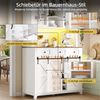 Hochschrank Küchenbuffet weiß mit LED-Beleuchtung & Musik-Sync, 105x38,4x180 cm Bild 5