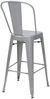 4er-Set Barhocker HWC-A73, Barstuhl Tresenhocker mit Lehne, Metall Industriedesign ~ grau Bild 5