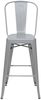 4er-Set Barhocker HWC-A73, Barstuhl Tresenhocker mit Lehne, Metall Industriedesign ~ grau Bild 3