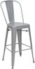 4er-Set Barhocker HWC-A73, Barstuhl Tresenhocker mit Lehne, Metall Industriedesign ~ grau Bild 2