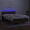 Boxspringbett mit Matratze & LED Stoff Dunkelbraun 140x200 cm Bild 3