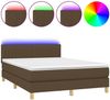 Boxspringbett mit Matratze & LED Stoff Dunkelbraun 140x200 cm Bild 2
