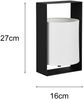 Moderne Tischlampe PAIL Metallrahmen Schwarz, Stoffschirm Weiß, Höhe 27cm Bild 4