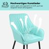 HOMAVO 2er Set 'YZ8' Esszimmerstühle mit Armlehne, 59 x 65 x 78 cm, Kunstleder, Türkis Bild 4