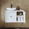 Roomart GUSTO-I-75 Badmöbel Set– 2-teiliges Badezimmermöbel Set - Waschbecken mit Unterschrank - H 45 x B 45 x T 75 cm • Weiß Bild 3