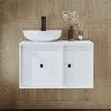 Roomart GUSTO-I-75 Badmöbel Set– 2-teiliges Badezimmermöbel Set - Waschbecken mit Unterschrank - H 45 x B 45 x T 75 cm • Weiß Bild 2