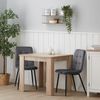 Esstisch mit 2 Stühlen Set Essgruppe Samt Polsterstühle Grau Küchentisch Modern Holz Natur 80x80 cm Esszimmertisch Massiv Bild 2