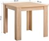 Esstisch mit 2 Stühlen Set Essgruppe Samt Polsterstühle Grau Küchentisch Modern Holz Natur 80x80 cm Esszimmertisch Massiv Bild 4