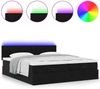 vidaXL Ottoman-Bett mit Matratzen & LEDs Schwarz 200x200 cm Samt 3312913 Bild 5