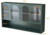 Celya Wandhängeschrank 120 cm vier Türen Glas Wandschrank Aufbewahrung, Wandmontage, geeignet für Küche, Wohnzimmer, Badezimmer, Dunkelgrün Bild 4