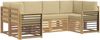vidaXL Ecksofa Set 6 pcs Weiß und Beige 245 x 128,5 x 73 cm Polyester 3392408 Bild 2
