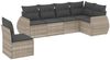 vidaXL 6-tlg. Garten-Sofagarnitur mit Kissen Hellgrau Poly Rattan 3221431 Bild 2