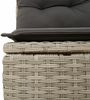 vidaXL 6-tlg. Garten-Sofagarnitur mit Kissen Hellgrau Poly Rattan 3221431 Bild 3