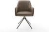 Drehstuhl Greg-Flex Mikrofaser Taupe Vintage Kreuzgestell breit Graphit 360° drehbar Wippfunktion Taschenfederkern Bild 2