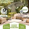 tillvex® Alu Sonnenschirm Rechteckig Ø 330 cm Braun + Abdeckung mit Kurbel | Ampelschirm Eckig mit Ständer & Windschutz | Gartenschirm UV-Schutz Aluminium | Kurbelschirm Marktschirm wasserdicht 360° drehbar Bild 3