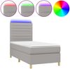 vidaXL Boxspringbett mit Matratze & LED Hellgrau 100x200 cm Stoff 3135493 Bild 2