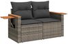 vidaXL 6-tlg. Garten-Sofagarnitur mit Kissen Grau Poly Rattan Akazie 3327588 Bild 4