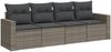 vidaXL 4-tlg. Garten-Sofagarnitur mit Kissen Grau Poly Rattan 3251017 Bild 2