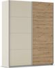 rauch Quadra, Kleiderschrank, Schiebetürenschrank, 2-türig, mit 2 Kleiderstangen und 4 Einlegeböden, Farbe Beige/Eiche Artisan, BxHxT 181x229x62cm Bild 3