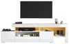 KLAM HOME Lowboard 192*37*53cm TV schrank mit 3 schränke (Fernsehschrank Mit LED, Hochglanz Lowboard und Fernsehtisch), TV-Board und TV-Kommode Geeignet für Fernseher um 85 Zoll, Weiß Bild 4