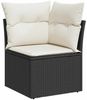 vidaXL 7-tlg. Garten-Sofagarnitur mit Kissen Schwarz Poly Rattan 3326327 Bild 4