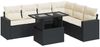 vidaXL 7-tlg. Garten-Sofagarnitur mit Kissen Schwarz Poly Rattan 3326327 Bild 2