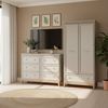 Lomadox Kommode WILNA-161, Beige, 135,5 cm breit, feine Profilfräsung, Massivholz Füße, Softclose Bild 4