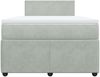vidaXL Boxspringbett mit Matratze Hellgrau 120x200 cm Samt 3287704 Bild 4
