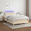 vidaXL Boxspringbett mit Matratze & LED Creme 120x190 cm Stoff 3270114 Bild 4
