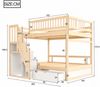Massivholz-Etagenbett 140*200cm, Mit Hohem Sicherheitsgitter, Mit Lattenrost, Sicherheitsleiter mit Stauraum, Mit Stauschubladen, Kinderbett Junior Doppelbett, Holzfarbe Bild 5