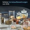 KHG Bonbonglas 15 cm Höhe, Kapazität 1 Liter, mit Deckel, Candy Bar Glas luftdicht, Vorratsglas Süßigkeiten, Bonbons & Cookies, Küchenglas geriffelt mit Knopfgriff Bild 5