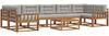 vidaXL Outdoor-Sofagarnitur mit Kissen 8 pcs Natürlich und Hellgrau 3367329 Bild 2