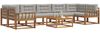 vidaXL Outdoor-Sofagarnitur mit Kissen 8 pcs Natürlich und Hellgrau 3367329 Bild 3