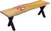 Sitzbank Baumkante 160 cm nussbaum massiv Akazie X-Gestell schwarz 92346315 Bild 3
