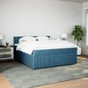 vidaXL Boxspringbett mit Matratze Blau 180x200 cm Samt 3290122 Bild 4