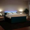 vidaXL Boxspringbett mit Matratze Blau 180x200 cm Samt 3290122 Bild 5