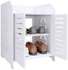 JEOBEST Schuhregal Schuhschrank für den Eingangsbereich, Schrank, Schlafzimmer, Flur, (2/3/4 Ebenen) mit 2 Türen Schuhablage Bild 3