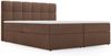 GRAINGOLD Maison Boxspringbett 200x200, Boxspringbett mit zwei Bettkästen, Kopfteil, Velour-Stoff, Braun Bild 2