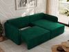 L-förmiges Ecksofa mit Armlehnen, für das Wohnzimmer, Schlaffunktion und Bettkästen, Wellenfeder am Sitz, losen Kissen - MESTO - Dunkelgrün Velours - rechte Seite Bild 3