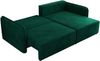 L-förmiges Ecksofa mit Armlehnen, für das Wohnzimmer, Schlaffunktion und Bettkästen, Wellenfeder am Sitz, losen Kissen - MESTO - Dunkelgrün Velours - rechte Seite Bild 5