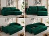 L-förmiges Ecksofa mit Armlehnen, für das Wohnzimmer, Schlaffunktion und Bettkästen, Wellenfeder am Sitz, losen Kissen - MESTO - Dunkelgrün Velours - rechte Seite Bild 2